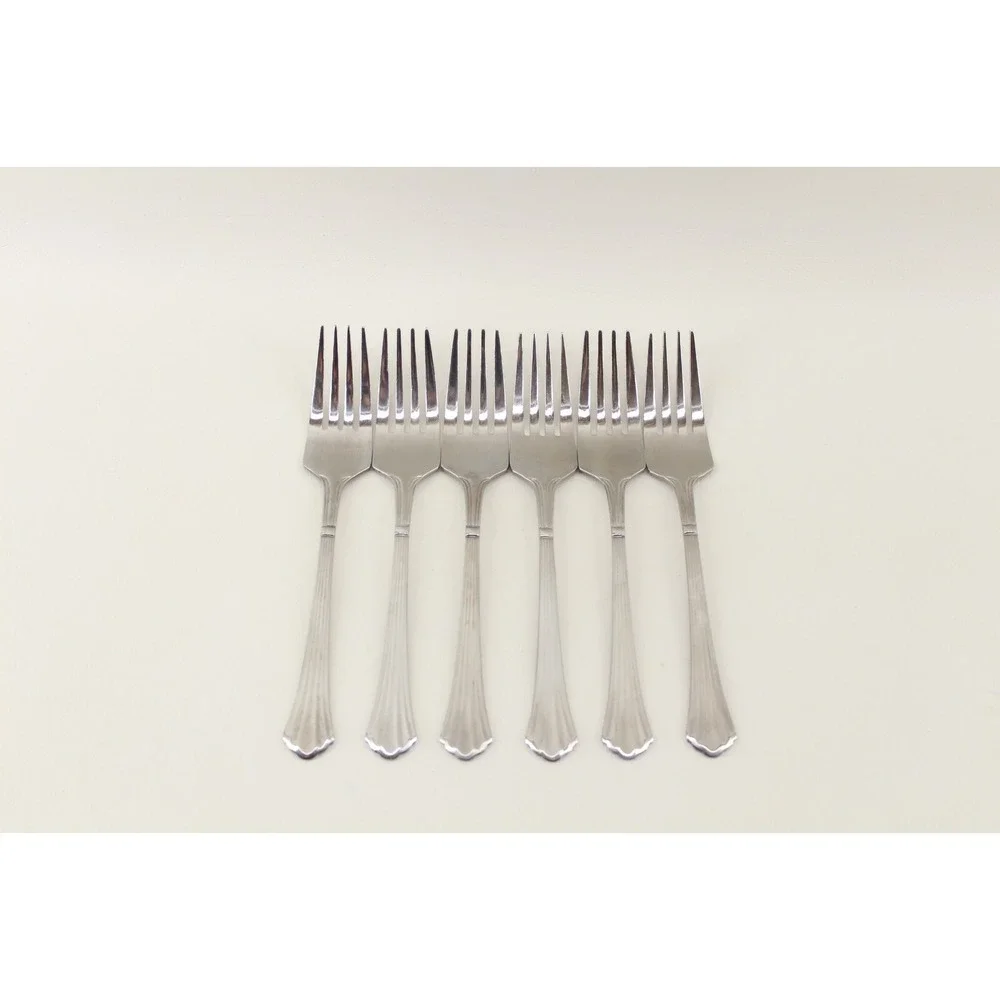 Vintage Estia Stainless Dorian Salad Forks -‎ Lot of 6